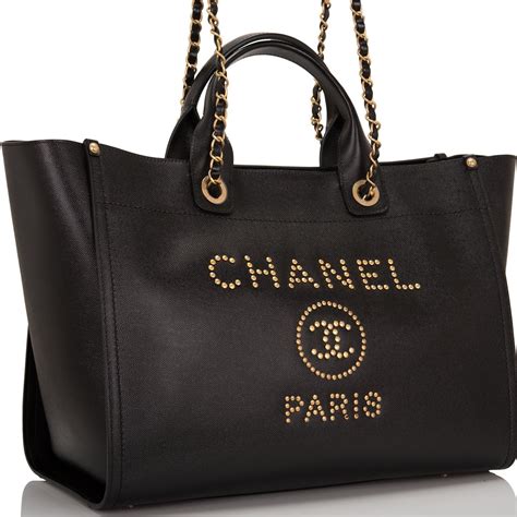 black chanel bag large|chanel large shopping tote price.